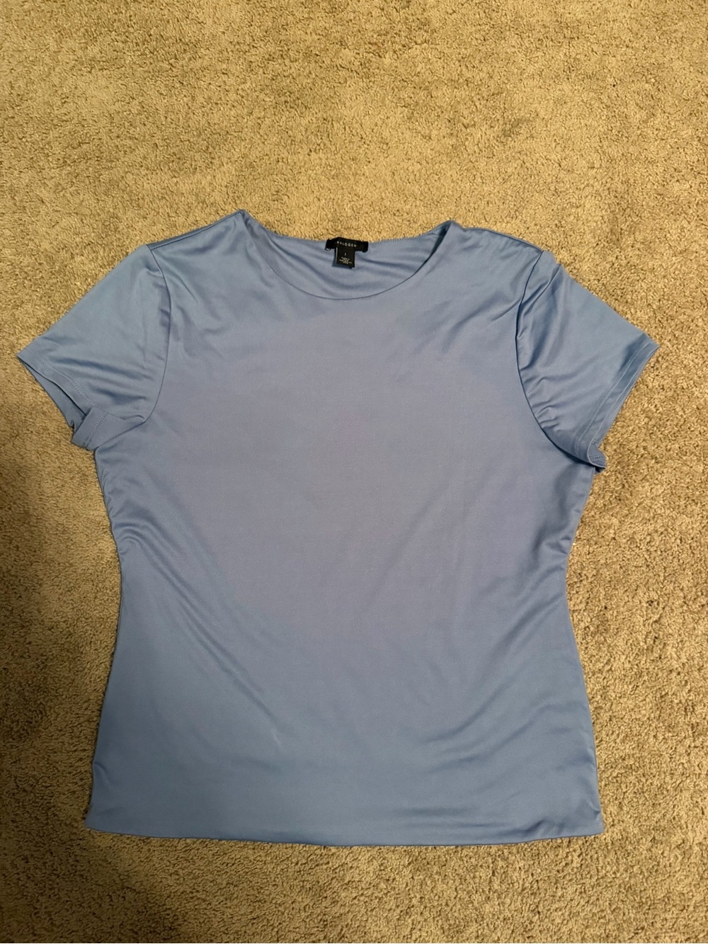 Halogen Fitted T-Shirt Light Blue Short Sleeve